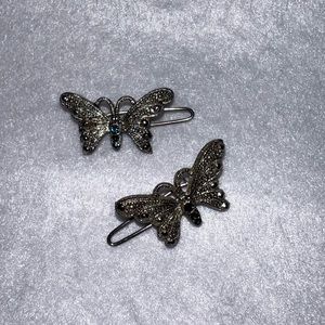 Vintage 2 butterfly hair clip